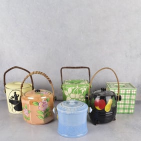 Ceramic Hand Painted Biscuit Jars