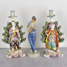 Chelsea Edwardian Figural Candlesticks