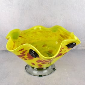 Yellow Art Glass Bowl
