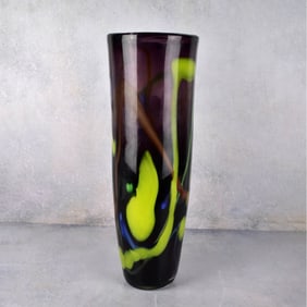 Modern Large Art Glass Cylindrical Vase