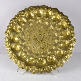 Heavy Brass Repousse Tray
