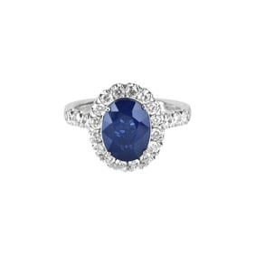 Sapphire, Diamond and 18K Ring