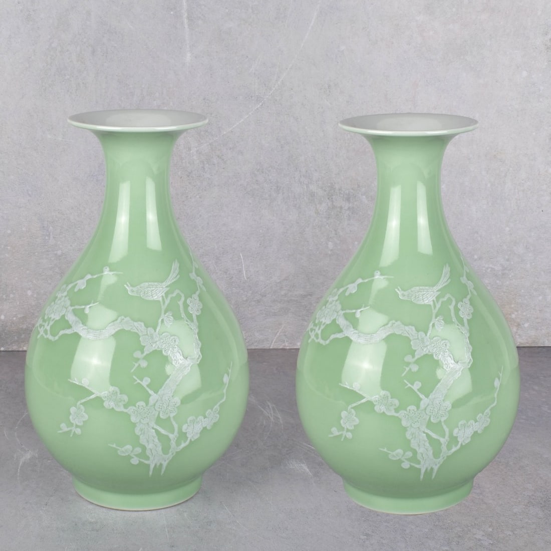 Pair of Chinese Green Glazed Porcelain Vases (1 of 5)