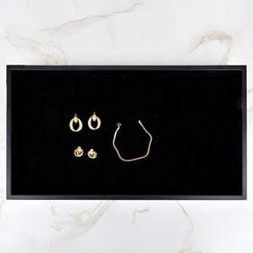 14K Earrings and Bracelet