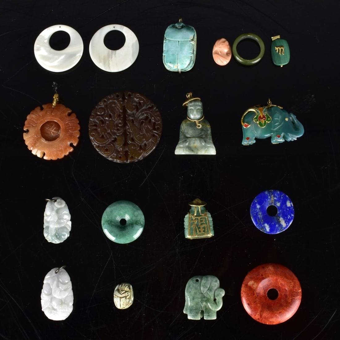 Chinese Hardstone Jewelry, 14K accent. (1 of 4)