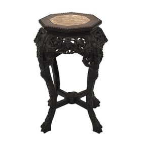Antique Chinese Carved Hard Wood Table
