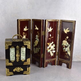 Miniature Chinese Screen and Chest