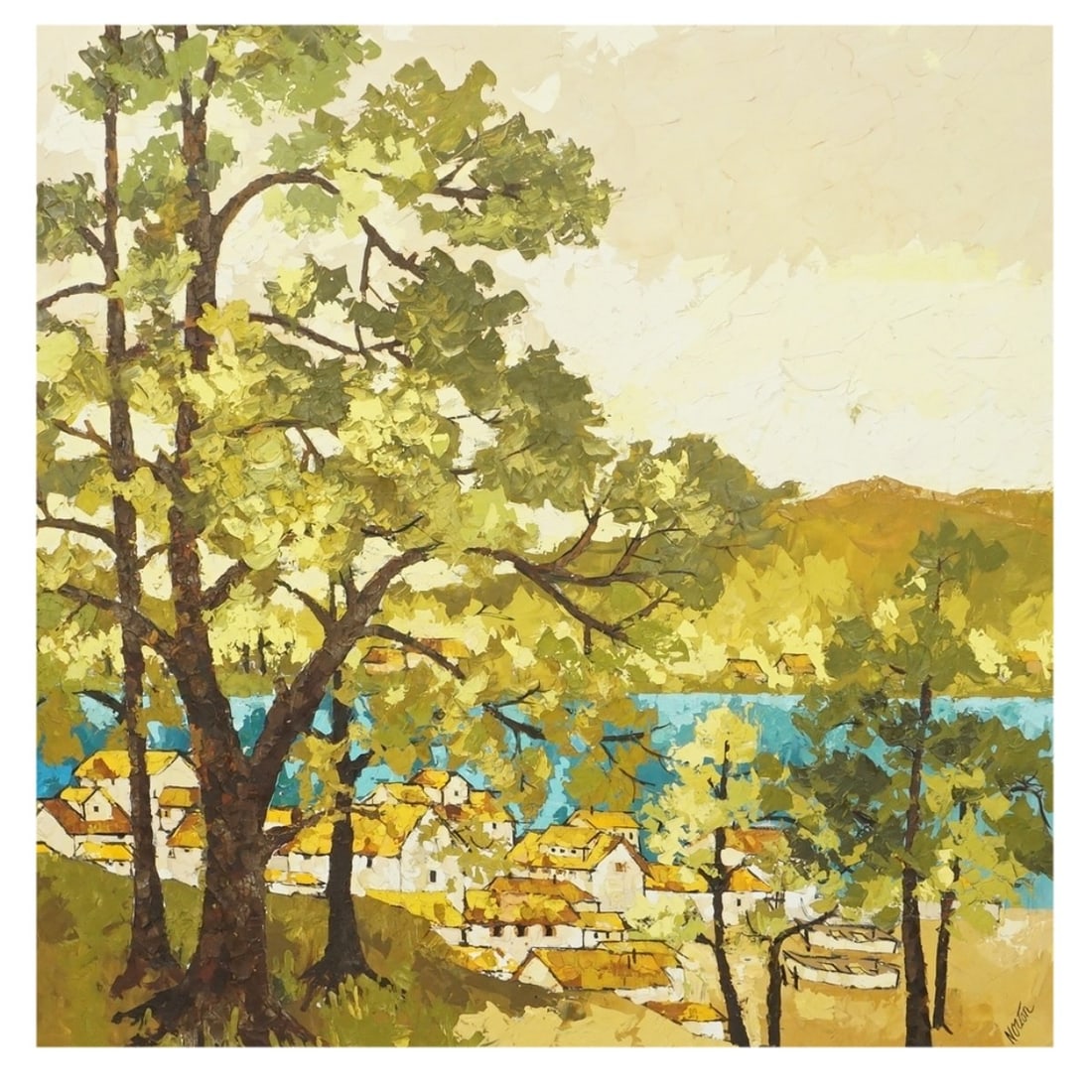 Kenneth Norton (20C.) Large Village Scene (1 of 4)