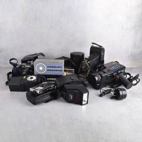 Assorted Cameras, Lenses, and Equipment