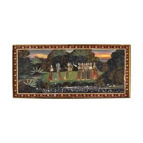 Old Indian Pichwai Painting on Silk