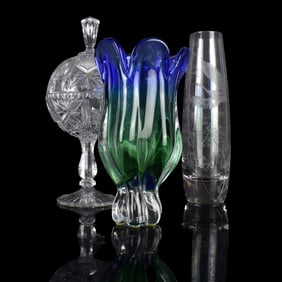 Lot of Three (3) Glass Vessels