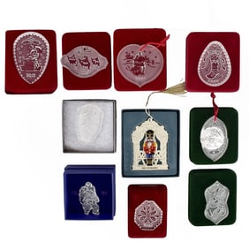 11 Christmas Ornaments mostly Waterford