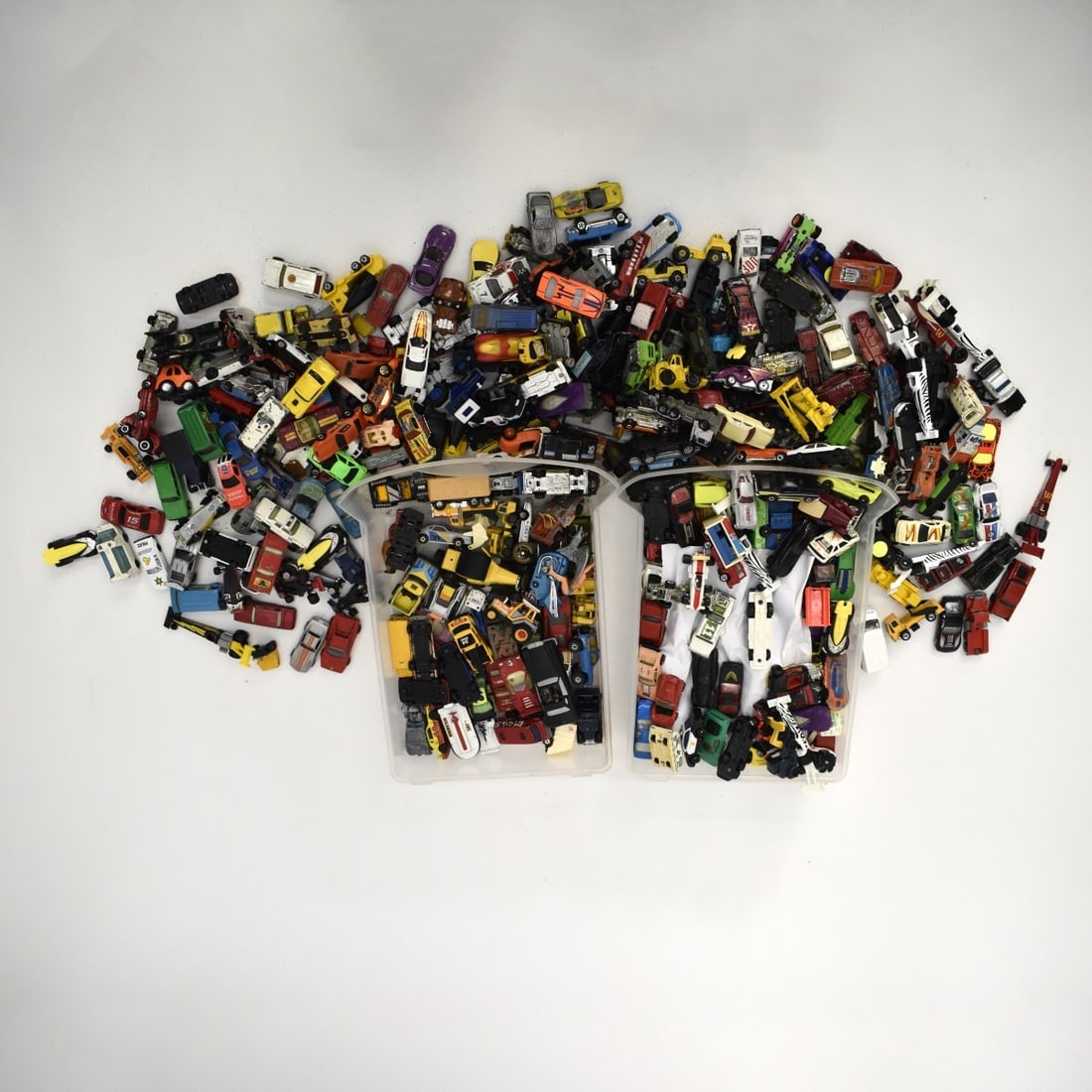 Box Lot of Vintage Toys: Box Lot of Miniature Cars and Trucks. Kodner Galleries offers phone and absentee bidding at a low, flat 21% buyer’s premium without surcharge or hidden fees. For information, please contact the gall