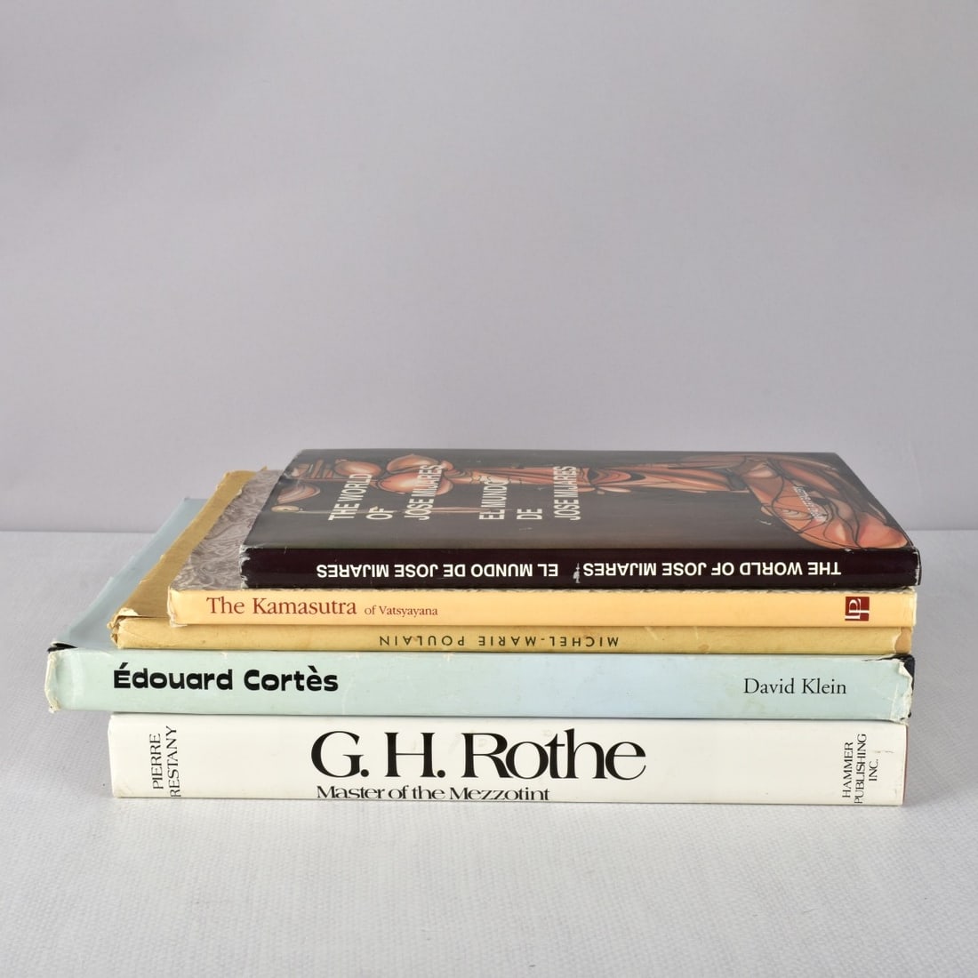 Collection of Art Reference Books: Collection of Five (5) Hard Bound Art Reference Books with Dust Jackets. Comprising one (1) Edouard Cortes by David Klein, published by Kllein Art Gallery, one (1) Michel-Marie Poulain, (soft cover) p