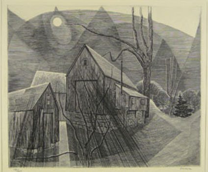 Armin Landeck American (1905-1984) Drypoint "Farmh: Armin Landeck American (1905-1984) Drypoint "Farmhouse" Signed Landeck. Good to Very Good Condition. Limited Edition. Measures 15-5/8 Inches by 13 Inches. Shipping $20.00