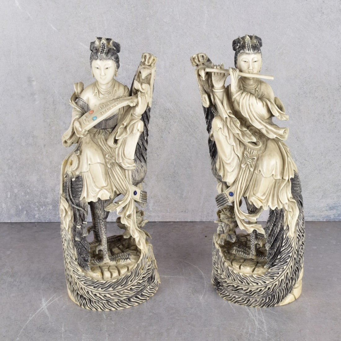 19/20th Century Carved Chinese Figures (1 of 6)