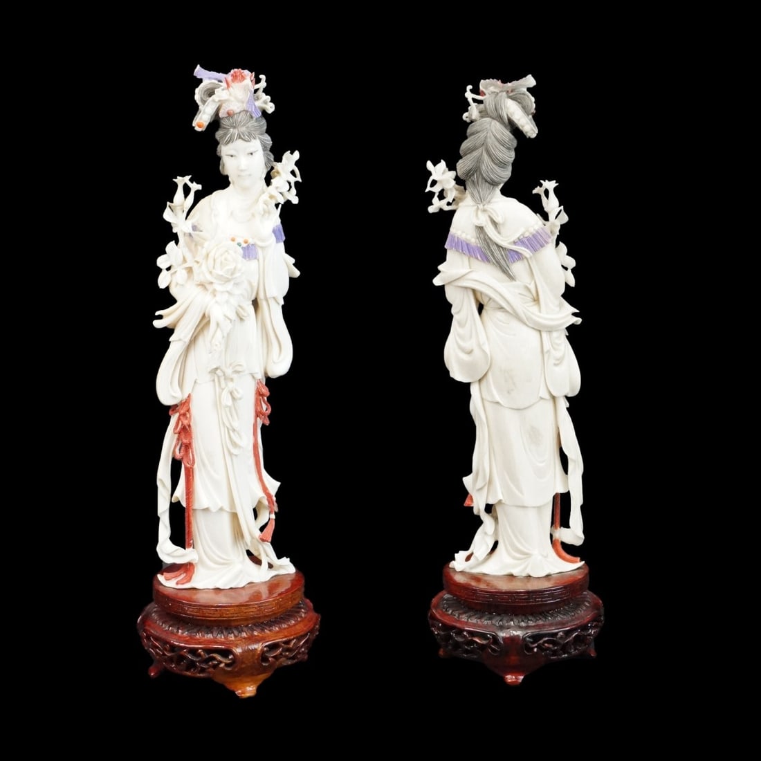 Antique Chinese Polychrome and Carved Guanyin (1 of 1)