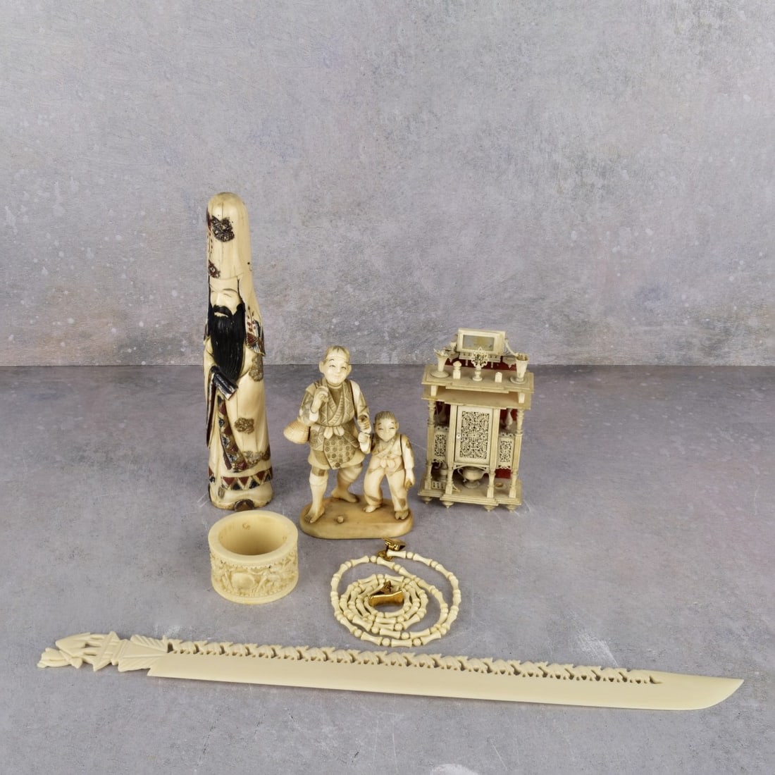 Collection of Antique Asian Carved Pieces (1 of 8)