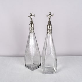 Continental Silver and Etched Bottles