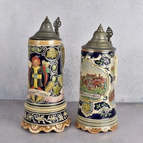 Vintage Swiss Thorens Musical Steins