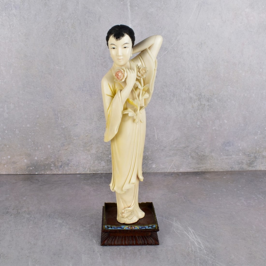 Antique Japanese Carved Polychromed Figure (1 of 5)