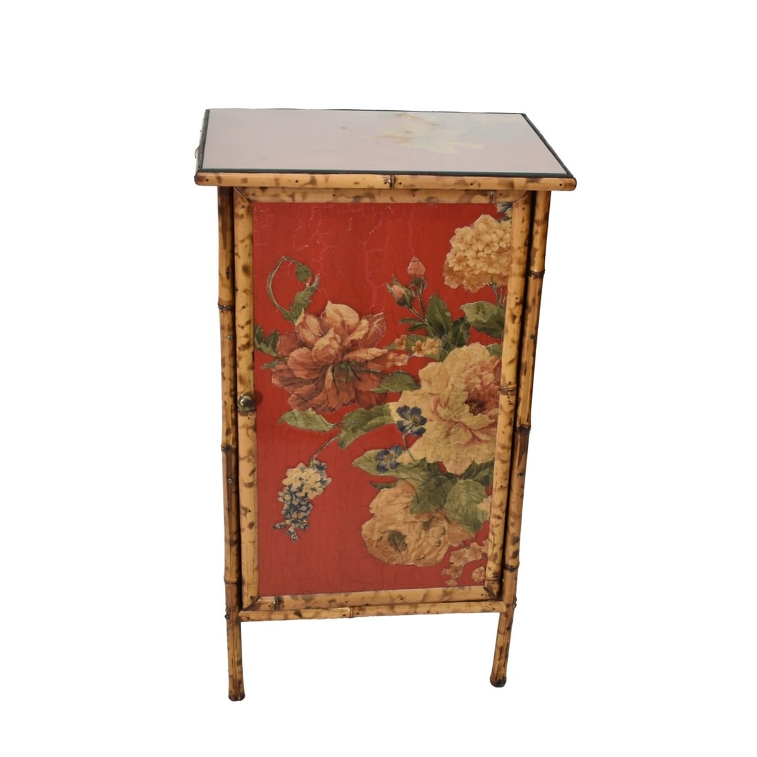 Vintage Japanese Red Lacquered Bamboo Stand (1 of 4)