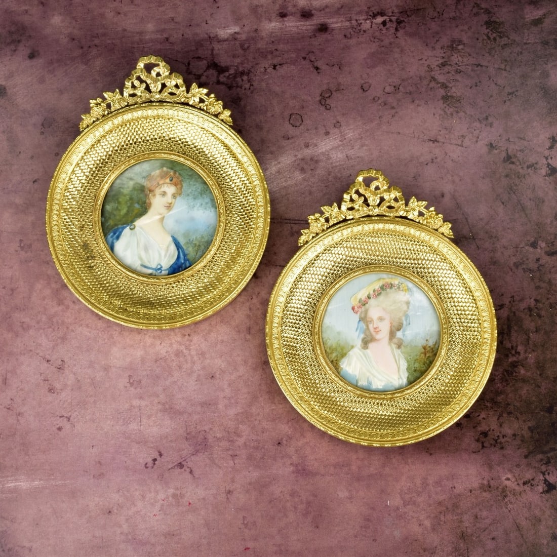 Pair of Victorian Style Miniature Portraits (1 of 5)