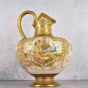 Antique Hand Painted Doulton Burslem Pitcher