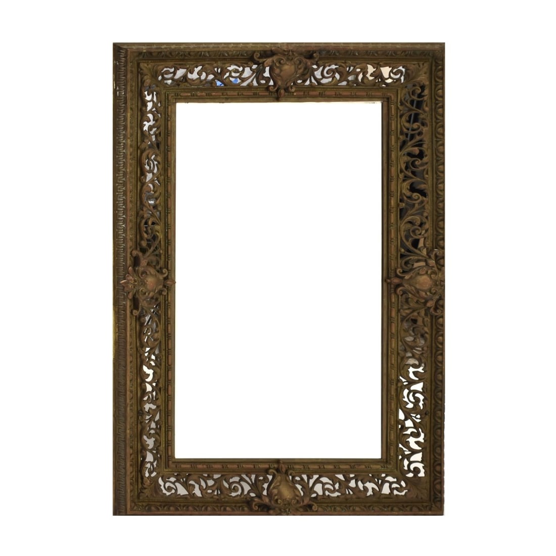Antique Heavy Bronze Wall Mirror (1 of 5)