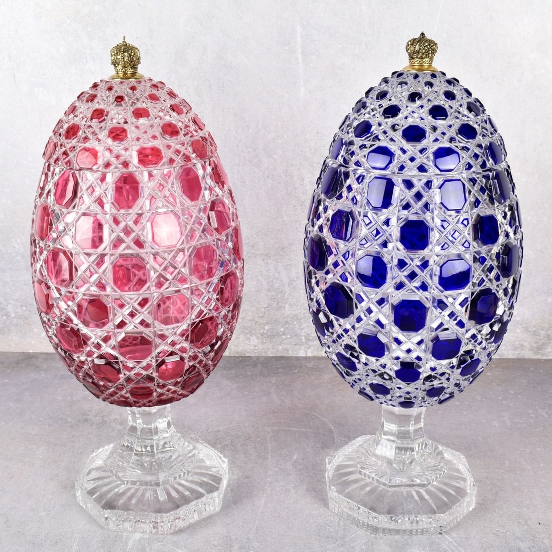 Imperial Faberge Russian Crystal Bonbonnier Eggs (1 of 5)