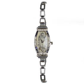 Diamond, Sapphire, Platinum and 18K Watch (1 of 4)