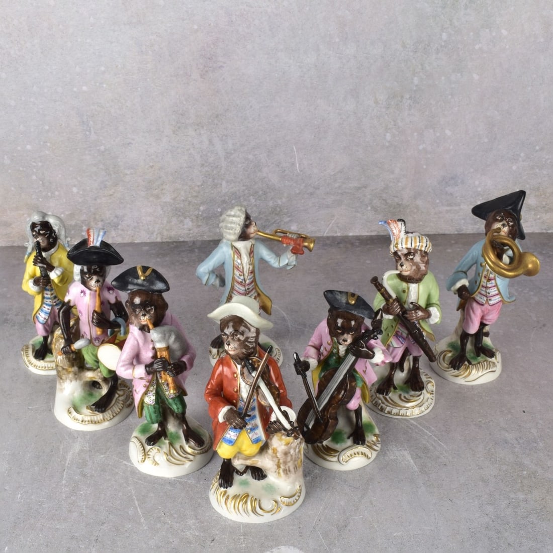 Meissen Style Porcelain Monkey Band (1 of 5)