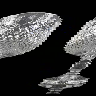 Vintage American Brilliant Cut Crystal Centerpiece: Vintage American Brilliant Cut Crystal Centerpiece Pedestal Bowl. Measures: 8-5/8" H., 11-1/2" Dia. Kodner Galleries offers phone and absentee bidding at a low, flat 21% buyer’s premium without surc