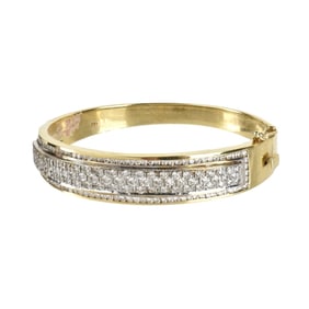 Diamond and 14K Bangle Bracelet