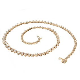 Diamond and 14K Tennis Necklace.