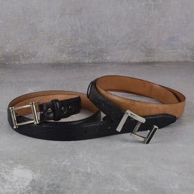 Leather Belts with Sterling Silver Buckles