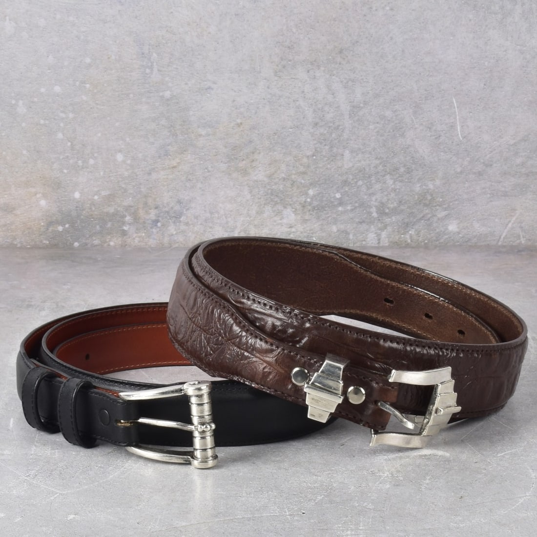 Leather Belts with Sterling Silver Buckles (1 of 5)