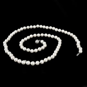 Pearl, Diamond and 14K Necklace