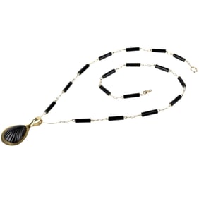 Black Onyx and 14K Necklace