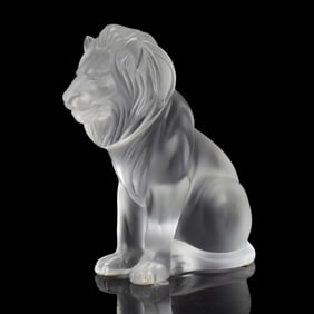 Lalique Crystal Bamara Lion Figurine