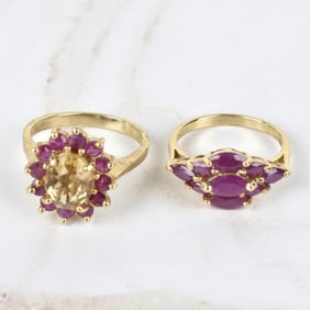 Gemstone and 10K Rings