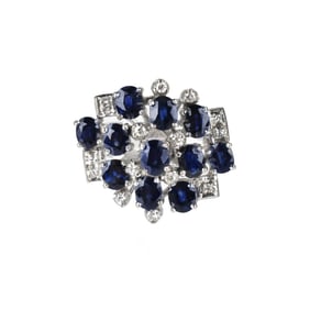Sapphire, Diamond and 18K Ring