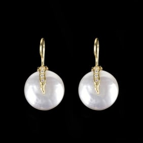 Yvel Pearl and 18K Earrings