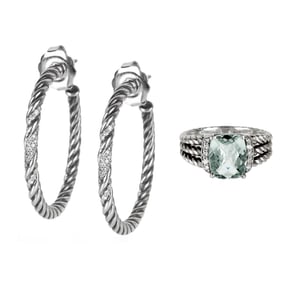 David Yurman Earrings and Ring