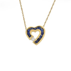 Sapphire, Diamond and 14K Necklace