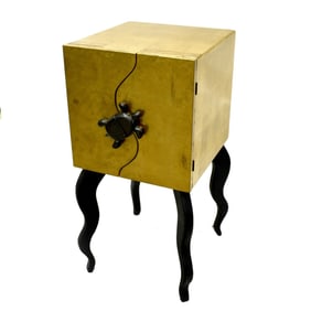 Postmodern Gold Wooden Cabinet