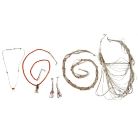 Silver and Red Coral Jewelry