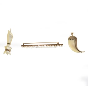 Gold Pins and Pendant