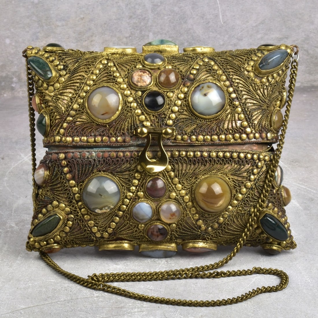 Vintage Copper Evening Purse with Stones (1 of 7)