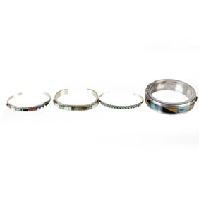 Hardstone and Silver Bracelets